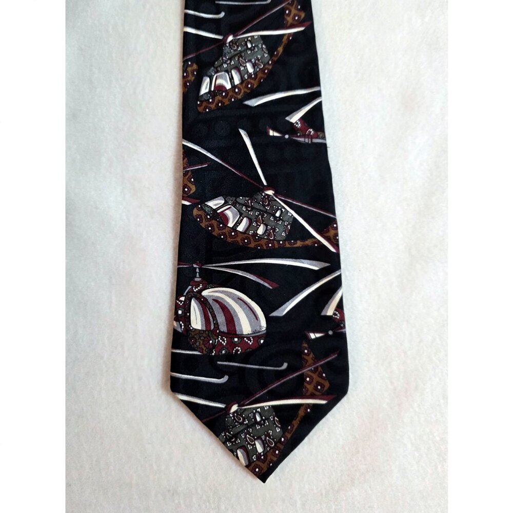 Mario Valentino tie - 100% silk 58" x 4" helicopters, Made in USA